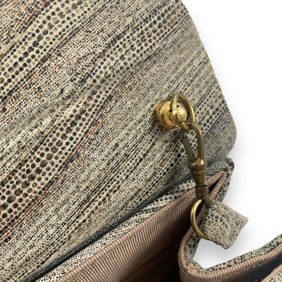 90's designer MICHELLE LALONDE New York reptile suede mini bag tortoise handle - Picture 11 of 14